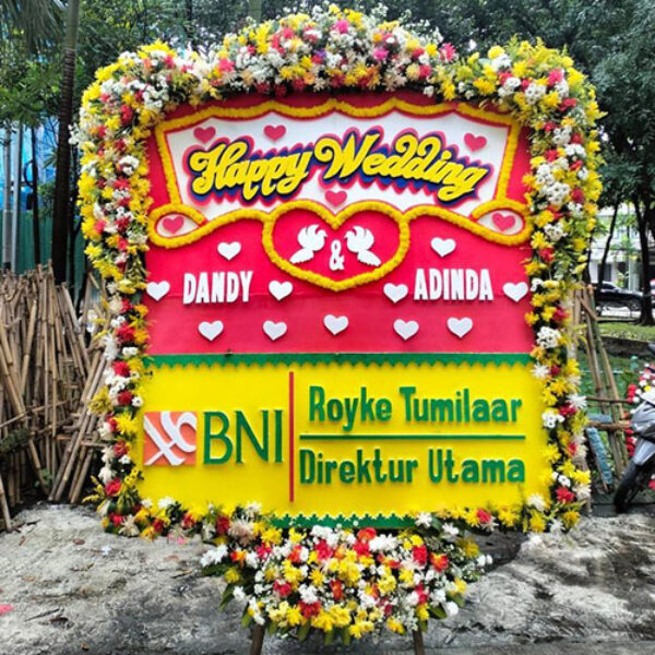 Bunga Papan Happy Wedding