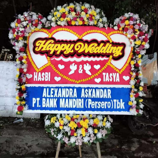 Bunga Papan Happy Wedding