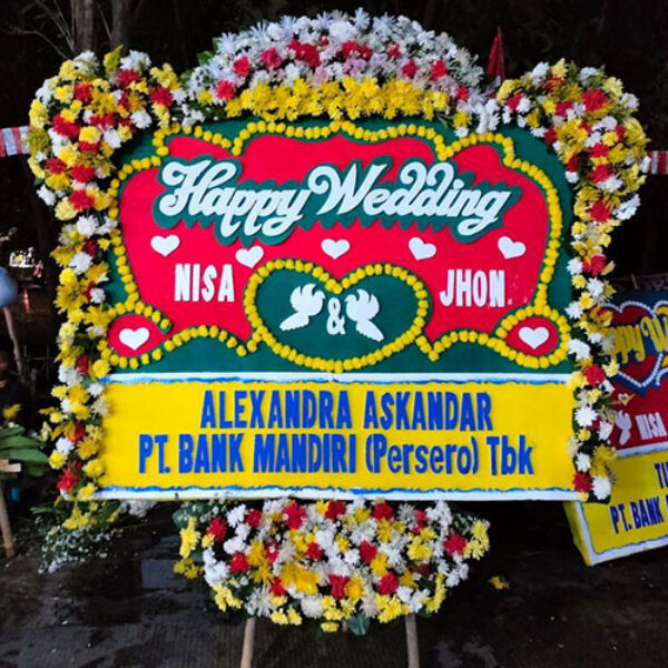 Bunga Papan Happy Wedding