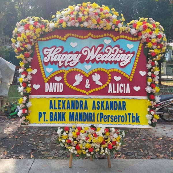 Bunga Papan Happy Wedding