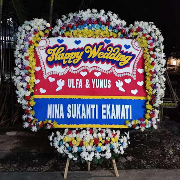 Bunga Papan Happy Wedding