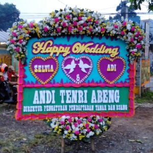 Karangan Bunga Papan Happy Wedding